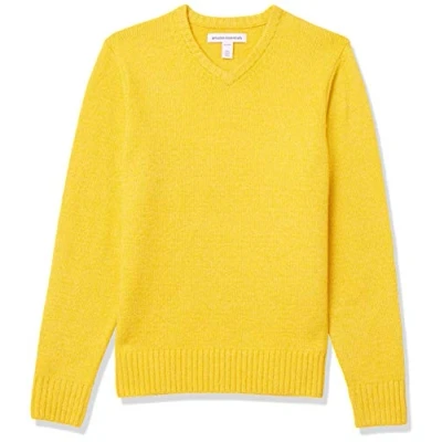Afbeelding van Amazon Essentials Sweater met V hals voor heren, lange mouwen,Geel,S