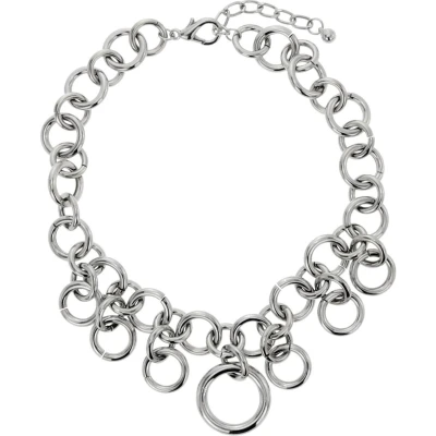 Afbeelding van Behave Zilverkleurige schakelketting met ronde hangers