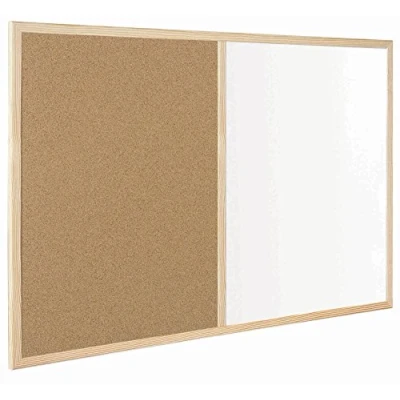 Afbeelding van Bi Office Combi Board, Half Kurk Droog Uitwisbaar Whiteboard, Wood Frame, 60 x 40 cm