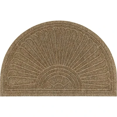 Afbeelding van wash+dry by Kleen Tex Mat DUNE Halfmoon taupe Inloopmat, antislip, geschikt voor binnen en buiten, wasbaar