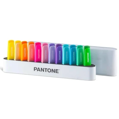 Afbeelding van OSAMA Pantone Desk Set 12 markeerstiften in verschillende kleuren: 6 pastels + neonkleuren, PT 84010410