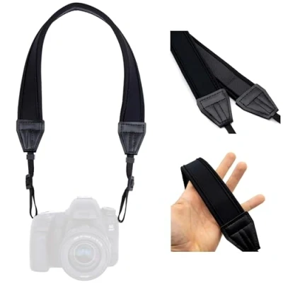 Afbeelding van Lens Aid Neopreen camerariem: gevoerde nek of schouderband geschikt voor camera&#039;s van Canon, Nikon, Sony, Fujifilm, Olympus, Leica etc.