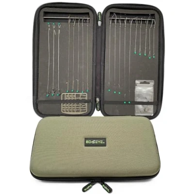 Afbeelding van Rig Portemonnee Visgerei Doos Karper Rigs Haken Vissen Opslag Haak Lengte Braid Pins LRF Accessoires Cursus Set up, Groen, S, Compact