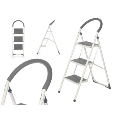 Afbeelding van Opvouwbare ladder met 3 tredes Kipit 10109 Grijs Staal 38 x 117 5 cm (4 Stuks)
