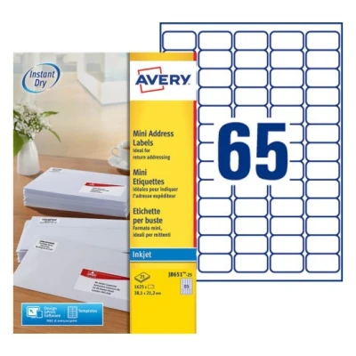 Afbeelding van Etiket Avery J8651 25 38.1x21.2mm wit 1625stuks