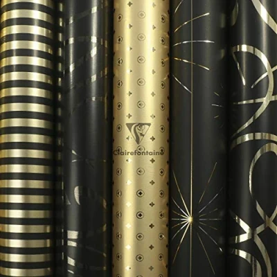 Afbeelding van Clairefontaine 212857AMZC Cadeaupapier, 10 rollen, 2 m x 0,70 m, 80 g, verschillende motieven