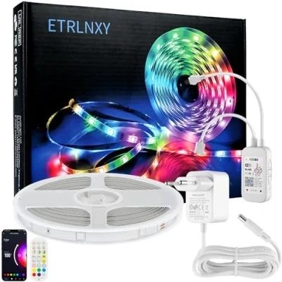 Afbeelding van Alexa LED Strip 10m, Wifi Lights RGB Stripes Fee Muziek Syncing, Tuya App Functie met Google Assistant, Strips DIY Custom Scene Mode Slaapkamer Keuken Home Party
