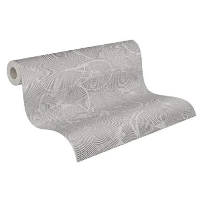 Afbeelding van Leen Bakker Livingwalls Behang 3Dmotief En Zilver 53cm X 10,05 M AS379002 Grijs Vinyl