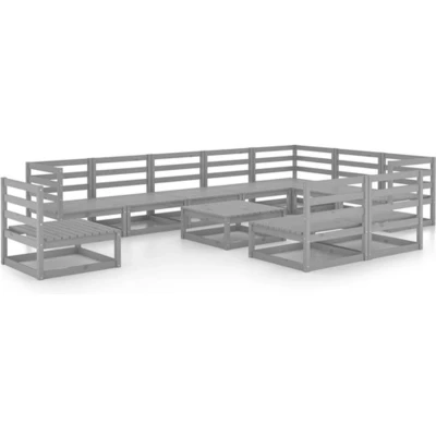 Afbeelding van vidaXL 11 delige Loungeset massief grenenhout grijs