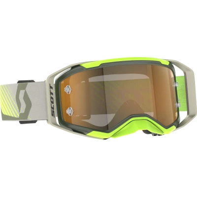 Afbeelding van Scott Prospect 2.0 AMP Crossbril Kaki Groen / Fluor Geel (Lens: Goud Chrome Works)