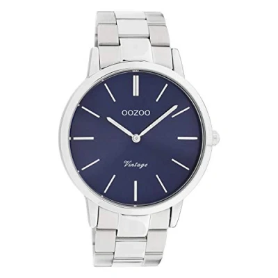 Afbeelding van OOZOO C20020 Horloge Vintage staal zilverkleurig blauw 42 mm