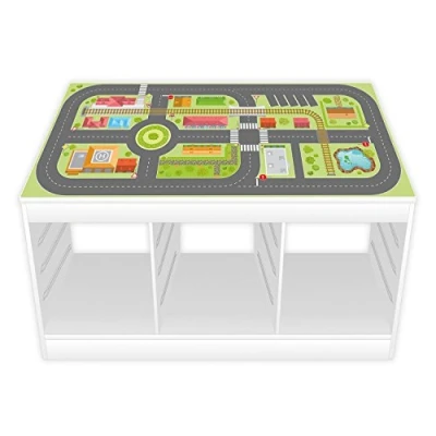 Afbeelding van Speelfolie/meubelfolie voor IKEA TROFAST stadsleven sticker kinderkamer speeltafel (meubels niet inbegrepen)