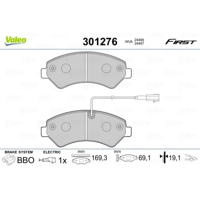 Afbeelding van Valeo Remblokset 301276