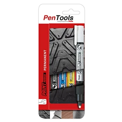 Afbeelding van Pentel, Marker, PAINT MARKER MMP20, doos van 4, assorti (Blauw, Geel, Zwart, Wit, 4 mm, 4 x)