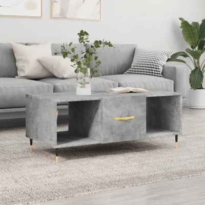 Afbeelding van Salontafel 102x50x40 cm bewerkt hout betongrijs