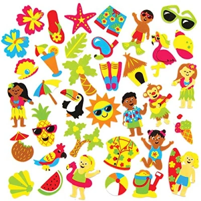 Afbeelding van Baker Ross Tropisch Strand Stickers van Foam (12 stuks) Knutselspullen en voor Kinderen
