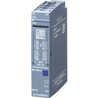 Afbeelding van Siemens simatic et 200sp analoge uitgangsmodule uigangen 2 16 bit 19 28 8vdc kleurcode cc00 6es7135 6fb00 0ba1