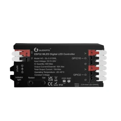 Afbeelding van GLEDOPTO WLED Controler Digitaal adresseerbare LED Stripe WS2811, WS2812B, SK6812, WS 2801 APA 012, APA104 (WLED Gen 2)