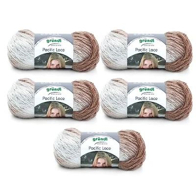 Afbeelding van Gründl Pacific Lace (gradiëntgaren met wolachtig karakter 80% polyacryl, 10% wol, alpaca, 100 g / 550 m, naalddikte: 2,5 mm 3 mm, 5 x g), zand, 36 20 8 cm