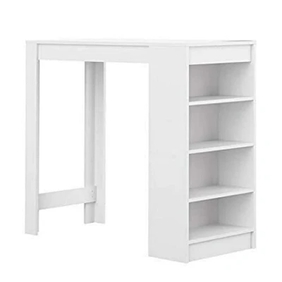 Afbeelding van Temahome Bartafel met opbergruimte, Melamine spaanplaat, Wit, 115 x 50 102,7 cm