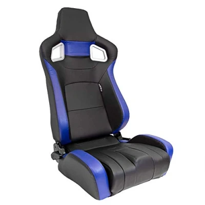 Afbeelding van AutoStyle Sportstoel &#039;RS6 II&#039; Mat zwart/Blauw Kunstleder Dubbelzijdig verstelbare rugleuning incl. sledes