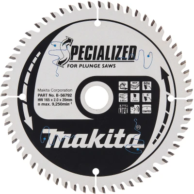 Afbeelding van MAKITA B 56792 cirkelzaagblad, Specialized TCT, 165 x 20 mm, 60 T