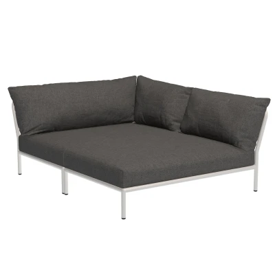 Afbeelding van Houe Level2 Cozy Corner Loungebank Rechts Frame Wit Stof Darkgrey Basic