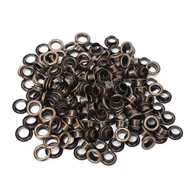 Afbeelding van 100 stuks oogjes, messing ogen, solide metalen antieke stijl, reparatie vervanging met afdichtingsset 6 mm (brons)