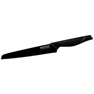 Afbeelding van Nirosta Panero Wave mes, polypropyleen, handvat en roestvrij staal, zwart grijs, 20/35 cm, 1 stuk