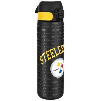 Afbeelding van ION8 Stalen Waterfles, 600 ml/20 oz, Lekvrij, Makkelijk te Openen, Veilige Vergrendeling, Vaatwasserbestendig, Hygiënische Flipcover, Draaggreep, Duurzaam, Reliëfprint, Ontwerp NFL Steelers Drinkfles