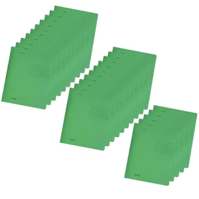 Afbeelding van Origineel Falken 25 stuks intensief gekleurde losbladige map. Made in Germany. Gemaakt van gerecycled karton voor DIN A4 commercieel en overheids nieten donkergroen nietmachine.