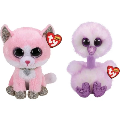 Afbeelding van Ty Knuffel Beanie Buddy Fiona Pink Cat &amp; Kenya Ostrich