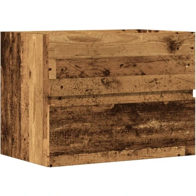 Afbeelding van Badkamerkast 60x38,5x45 cm bewerkt hout oud houtkleurig