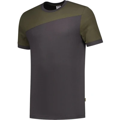 Afbeelding van Tricorp T shirt Bicolor Naden 102006 Donkergrijs / Army Maat L