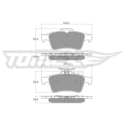 Afbeelding van Remblokkenset, schijfrem TOMEX Brakes TX 14 28