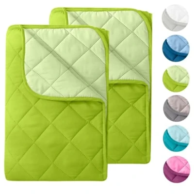 Afbeelding van Zomerdekbed van microvezel in omkeerbaar design, 135 x 200 cm, OekoTex, groen en lichtgroen, wasbaar op 95 C, licht dekbed voor camping warme dagen, zonder hoes te gebruiken, 2 delige set, stuks
