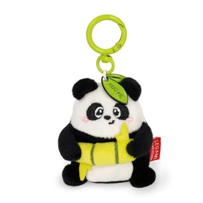 Afbeelding van Legami Super Soft! Panda sleutelhanger, pluche hanger met gegraveerde boodschap en karabijnhaak gemaakt van zink, 7 x 11 cm, Zwart, S