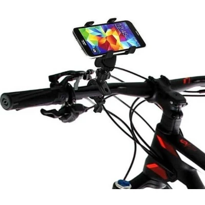 Afbeelding van Mobiele telefoon/smartphone standaard voor op de fiets Telefoniehouder