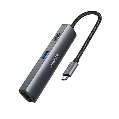 Afbeelding van Anker USB C Hub adapter, 5 in 1 adapter met 4K naar HDMI, Ethernet poort, 3 3.0 poorten, voor MacBook Pro, iPad XPS, Pixelbook en meer