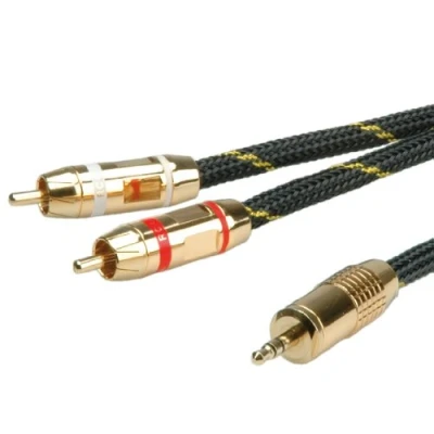 Afbeelding van ROLINE GOLD audio aansluitkabel 3,5 mm stereo 2x cinch, M/M, Retail Blister, 5 m