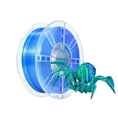 Afbeelding van iBOSS PLA+ 3D printerfilament, PLA Plus filament 1,75 mm tweekleurig zijdefilament, co extrusie glanzend printfilament 1 kg voor FDM printer, blauwgroen