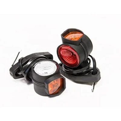 Afbeelding van 2 x LED rubber markeringslicht zijlicht 12V 24V met E markerings positielicht auto truck caravan KFZ lamp licht wit rood oranje