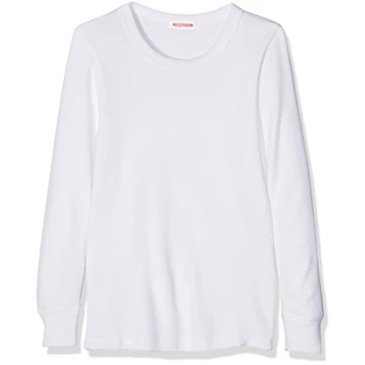 Afbeelding van Damart T shirt voor kinderen, lange mouwen, ronde hals, thermolactyl bovendeel, interlock mesh warmtegraad 3, Wit (wit), 14 Jaren