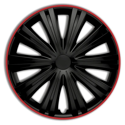 Afbeelding van AutoStyle 4 Delige Wieldoppenset Giga R 13 inch zwart/rood