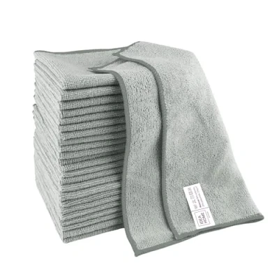 Afbeelding van IDEA HOME Microvezeldoek 24 stuks reinigingsdoeken 30 x cm microvezel reinigingsdoek voor keuken, huis, ramen keukendoek, grijs