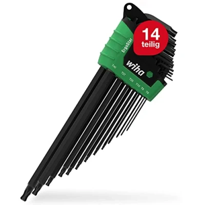 Afbeelding van Wiha Stiftsleutelset in ErgoStar houder TORX® kogelkop 14 delig chemisch gezwart blister 43847