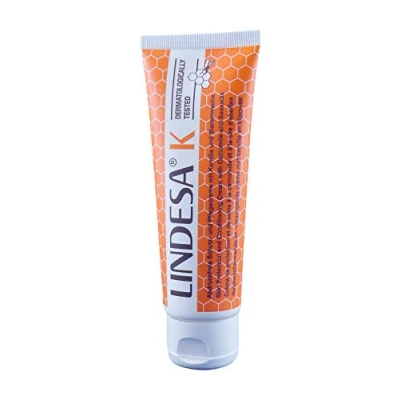 Afbeelding van Lindesa K verzorgende crème met kamille en bijenwas, handcrème, huidbeschermende crème, PE tube 75 ml (1)