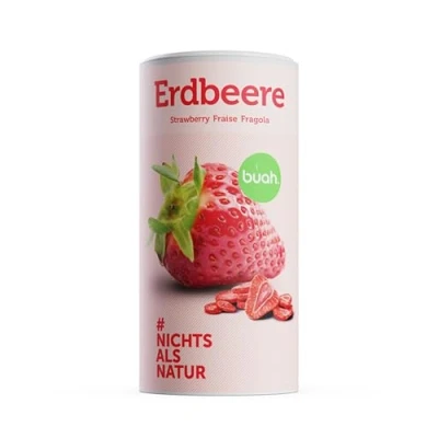 Afbeelding van BUAH® Vriesdroogde aardbeien, gedroogde aardbeien zonder suiker, 100% vriesgedroogde vruchten (veganistisch glutenvrij lactosevrij), vruchten, snacks, in Duitsland geproduceerd (96 g)