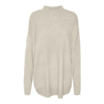 Afbeelding van Vero Moda Vmplaza Highnck LONG Trui, Dames, Maat: XL, Birch detailmelange