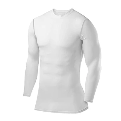 Afbeelding van PowerLayer Jongens Compression Basislaag Top Lange Mouw Onderhemd Wit, 6 8 Jaar